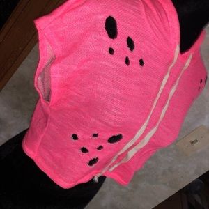 cropped, distressed hoodie